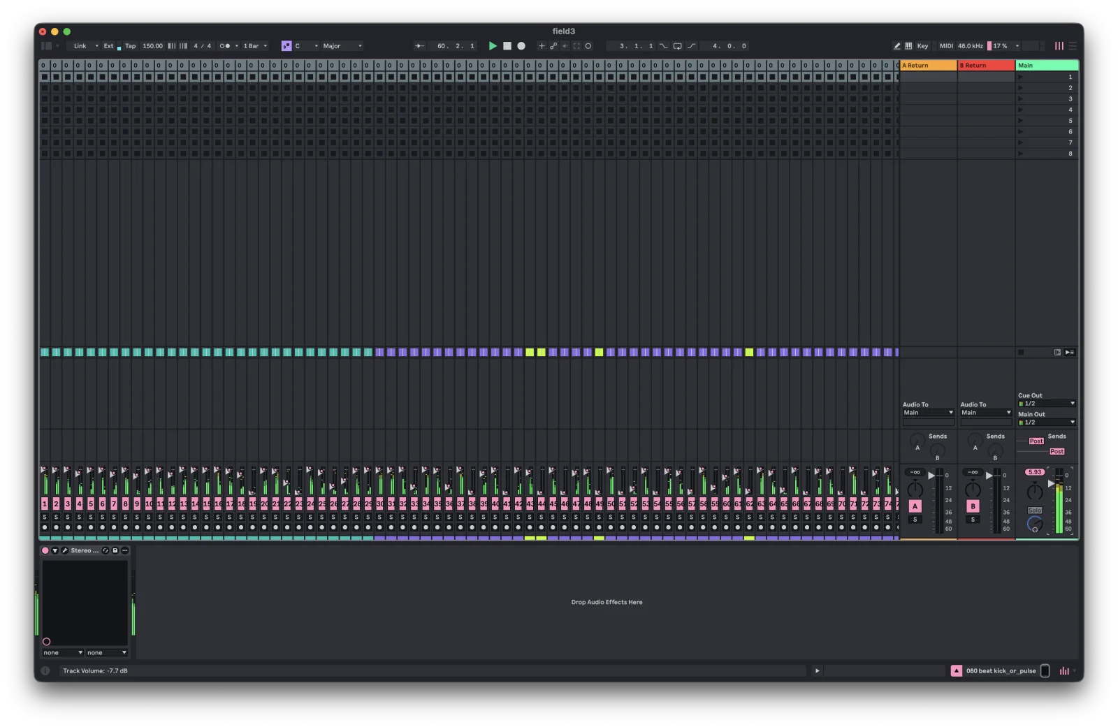 Ableton mixer, many tracks